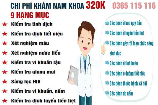 Chi phí khám nam khoa năm 2023 ở Hà Nội hết bao nhiêu tiền